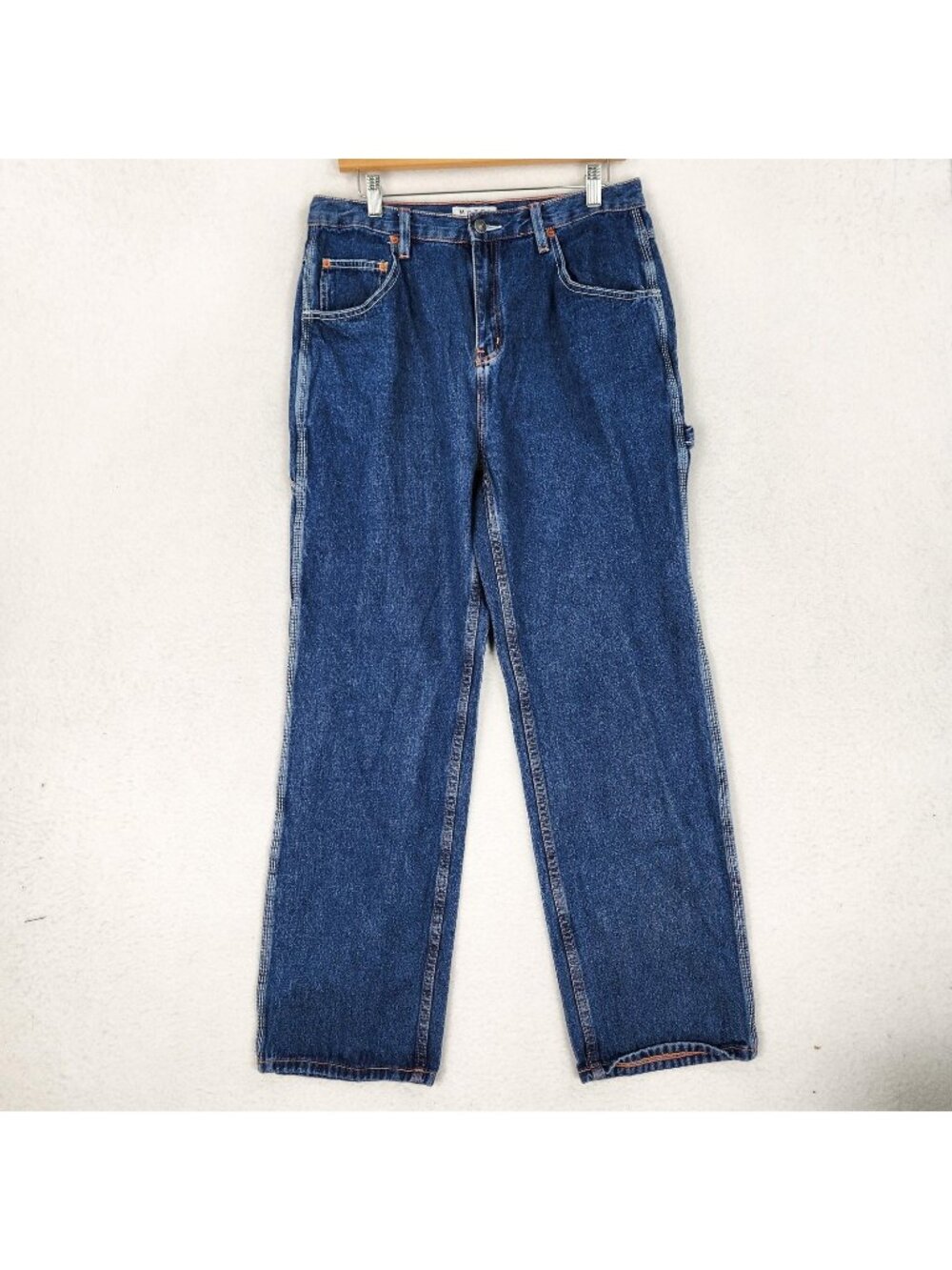 Motel Rocks Jeans Womens 32 Blue High Rise Relaxed Straight Carpenter Denim